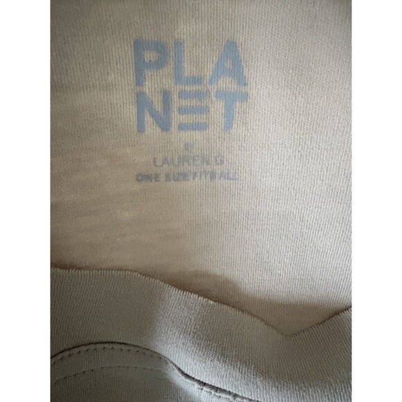 Planet by Lauren G Top One Size Beige Cotton Soft Lagenlook Comfy Shirt - Picture 7 of 13